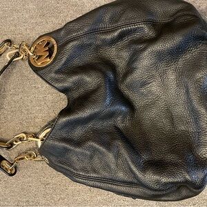Michael Kors Black Leather Shoulder Bag